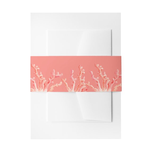 Coral Aquarellmalerei Hochzeit Einladungsbanderole (Vorderseite Beispiel)