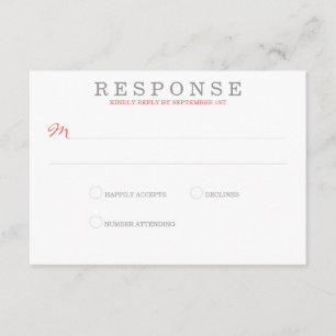 Coral Beach Wedding UAWG RSVP Karte