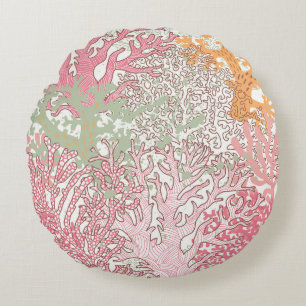 Coral Beauty: Underwater Pattern Wonderland. Rundes Kissen