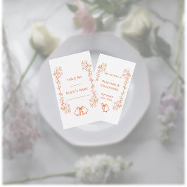 Coral Bells Scrollwork Design Wedding Platzkarte