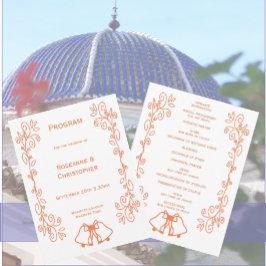 Coral Bells Scrollwork Design Wedding Programm