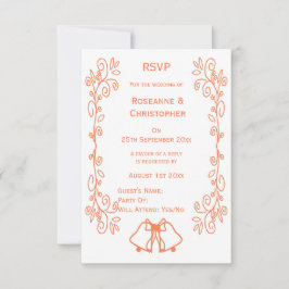 Coral Bells Scrollwork Design Wedding RSVP Karte