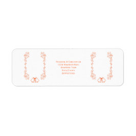 Coral Bells Scrollwork Wedding Rücksendeadresse