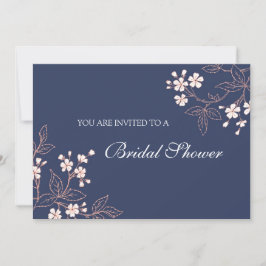 Coral Blue Floral Bridal Dusche Einladung Karten