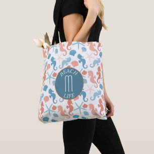 Coral Blue Naugram Muster Tasche