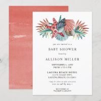 Coral Blue Starfish Seashells Beach Baby Dusche