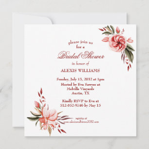 Coral & Blush Rose Brautparty laden ein Einladung