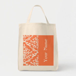 Coral Bold Damask w/ name @ Emporiomoffa Tragetasche