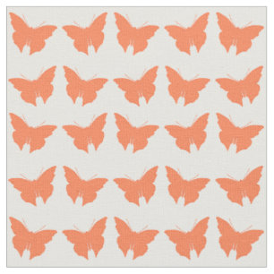 Coral Bold Mod Butterflies Stoff
