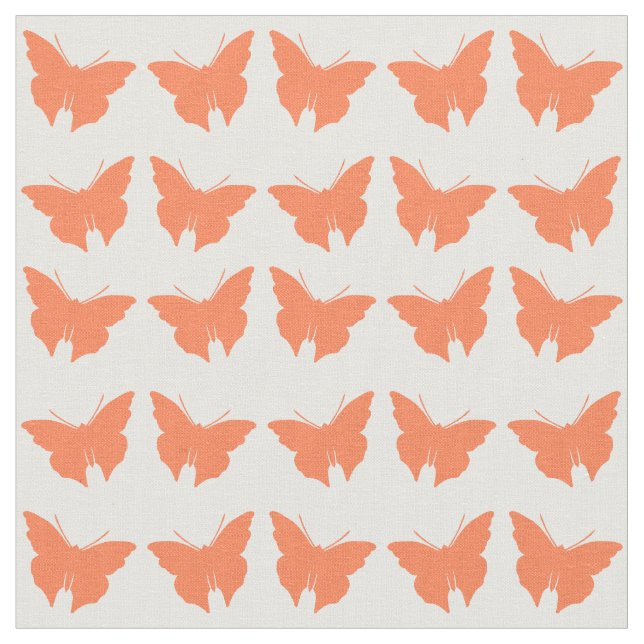 Coral Bold Mod Butterflies Stoff (Nahaufnahme)