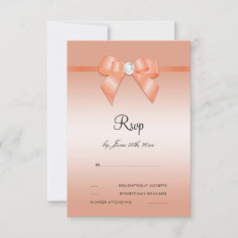 Coral Bow & Ribbon 35. Hochzeitstag RSVP Karte