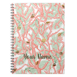 Coral Branches mit Seashells Writing Journal Notizblock
