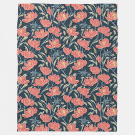 Coral Breeze Floral Fleecedecke