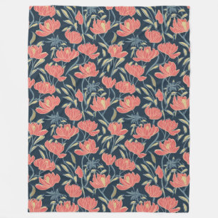 Coral Breeze Floral Fleecedecke