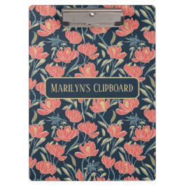 Coral Breeze Floral Personalisiert Klemmbrett