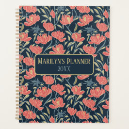 Coral Breeze Floral Personalisiert Planner Planer