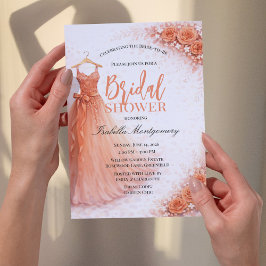 Coral Bridesmaid Dress Bridal Shower Einladung