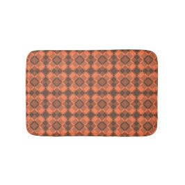 Coral Brown Checker Argyle Pattern Badematte