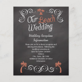 Coral Chalkboard Beach Hochzeitstich Empfang Beila