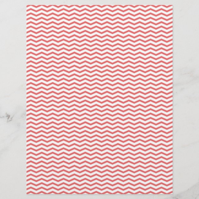Coral Chevron/Zig Zag Papier à écusson (Devant)