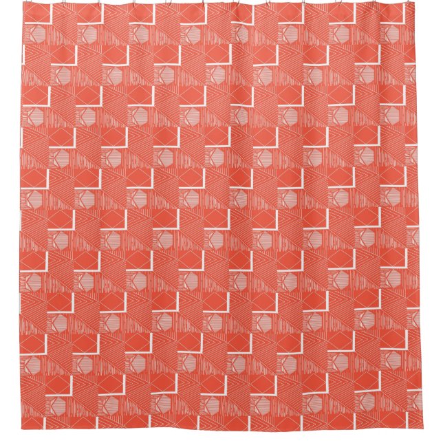 Coral Chic Mod Design Duschvorhang (Vorderseite)