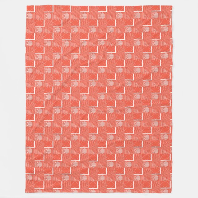 Coral Chic Mod Design Fleecedecke (Vorderseite)