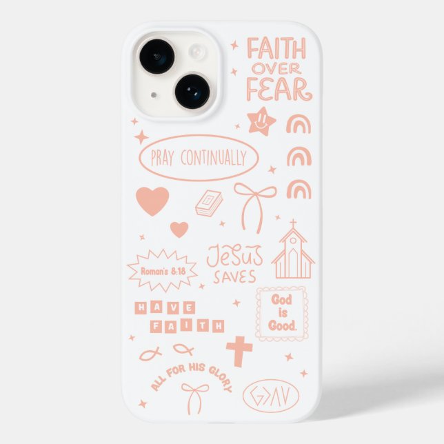 Coral Christian Jesus Collage coque iphone (Verso)