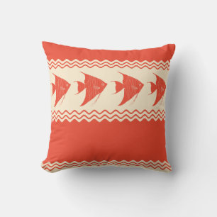 Coral Coastal Angelfish Stripes Kissen