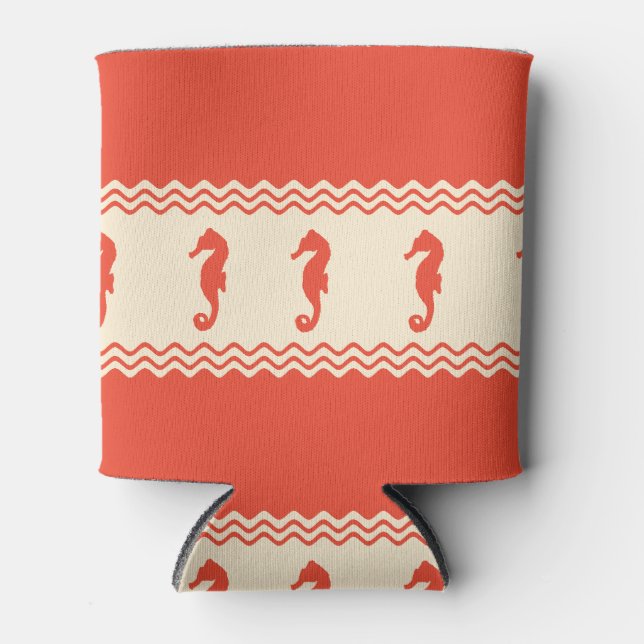 Coral Coastal Seahorses Stripes Dosenkühler (Vorderseite)