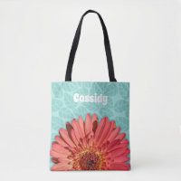 Coral Colored Gerbera Daisy Foto Mint Green