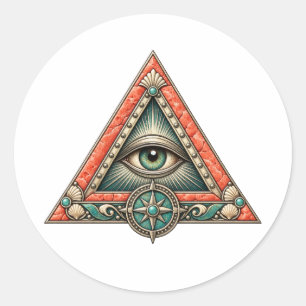 Coral Compass Eye Aufkleber