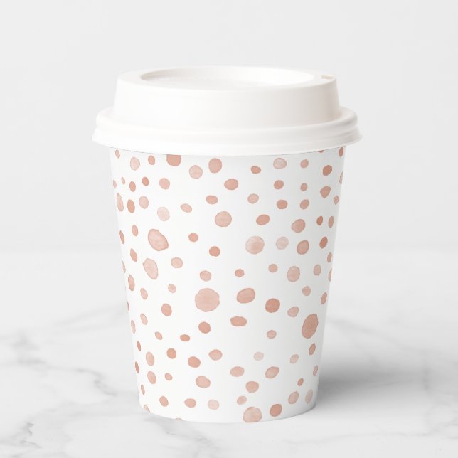 Coral Confetti Aquarelltöne Papier-Cup Pappbecher (Vorderseite)