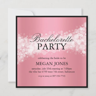 Coral Confetti Bachelorette Party Invitation