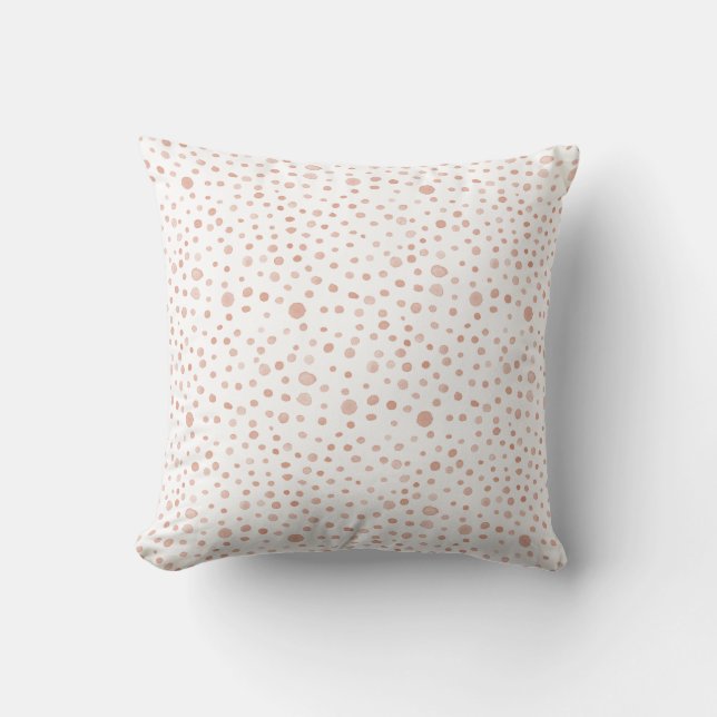 Coral Confetti Wasserfarbe Dots Throw Kissen (Vorderseite)
