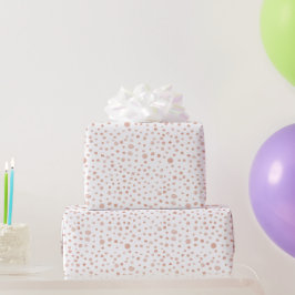 Coral Confetti Watercolor Dots Wrapping Paper Geschenkpapier