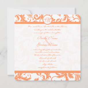 Coral Damask Einladung zur Hochzeit