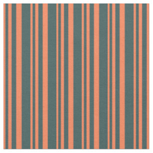Coral & Dark Slate Gray Lines Stoff