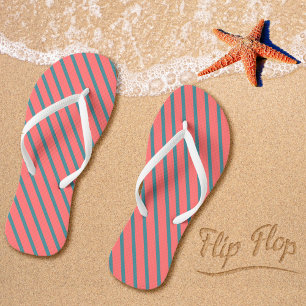 Coral Diagonal Streifen Flip Flops