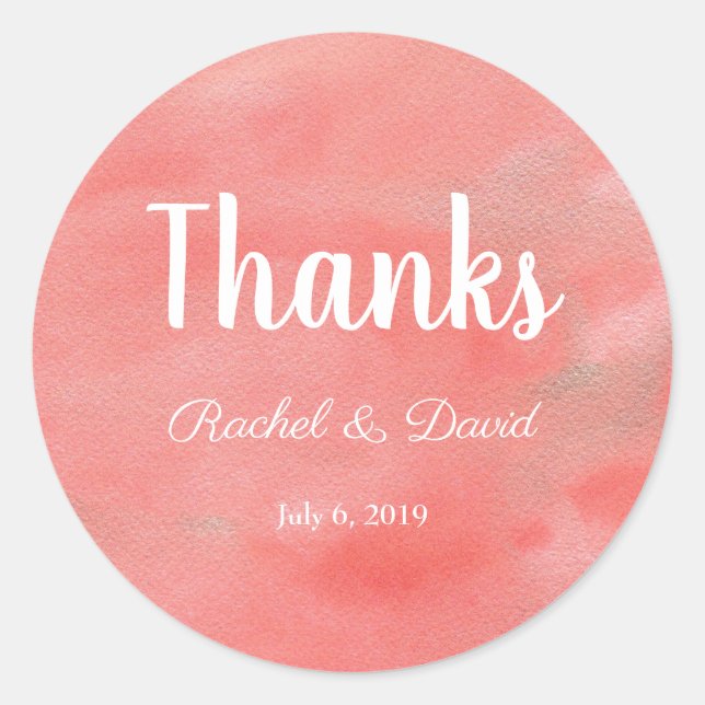 Coral Dreams Wedding Vielen Dank für Sticker (Vorderseite)