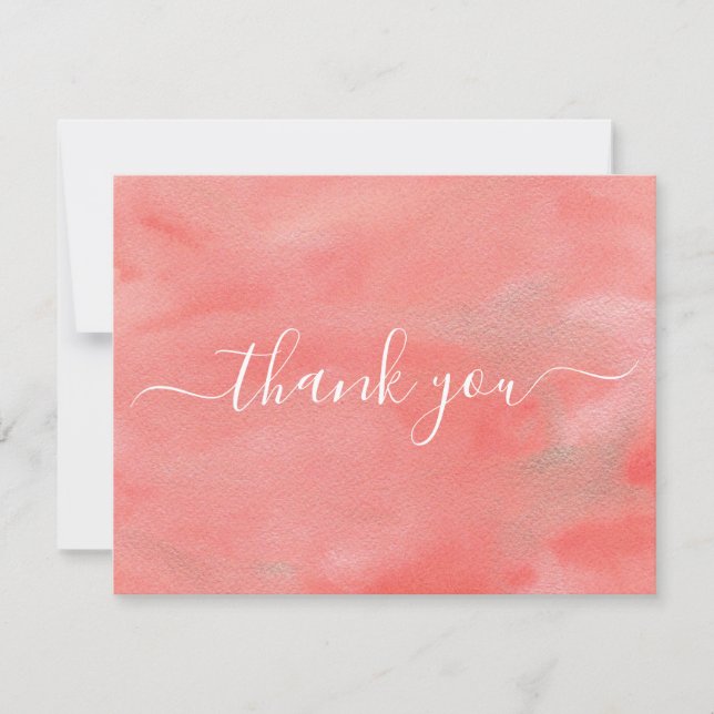 Coral Dreams Wedding Vielen Dank Hinweis Dankeskarte (Vorderseite)