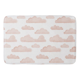 Coral Dreamtime Watercolor Wolken Badematte