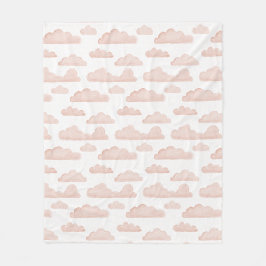 Coral Dreamtime Watercolor Wolken Fleece Blanken