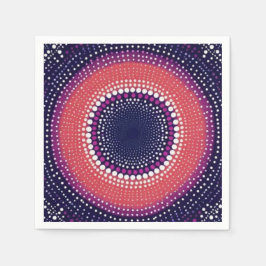 Coral, Eggplant, Magenta, Blue Kaleidoskop Dots Serviette