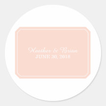 Coral einfach elegant Hochzeitsticker