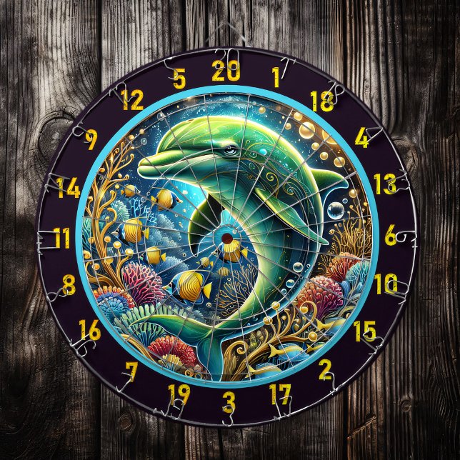 Coral Elegance Dolphin Dartboard Display Dartscheibe (Von Creator hochgeladen)