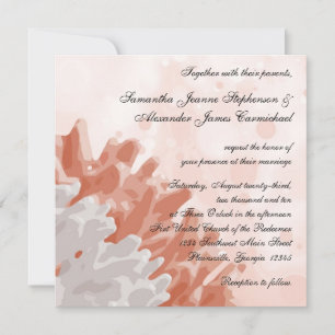 Coral et White Reef Beach Invitations de mariage