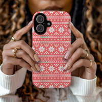 Coral Fair Isle Christmas Sweater Muster