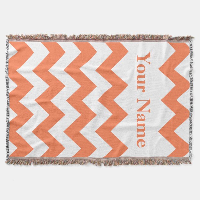 Coral fett Zickzack mit individuelle Name Decke (Vorderseite)