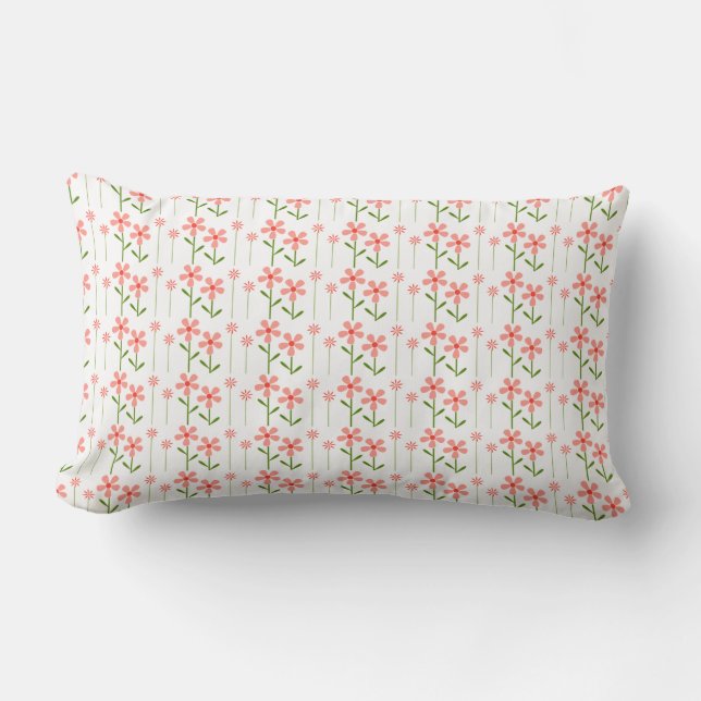 Coral Floral American MoJo Lumbar Pillow Lendenkissen (Vorderseite)