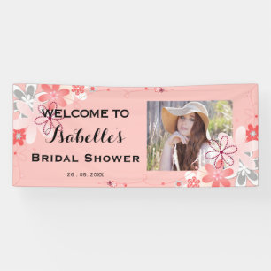 Coral Floral BRAUTPARTY mit FOTO Banner